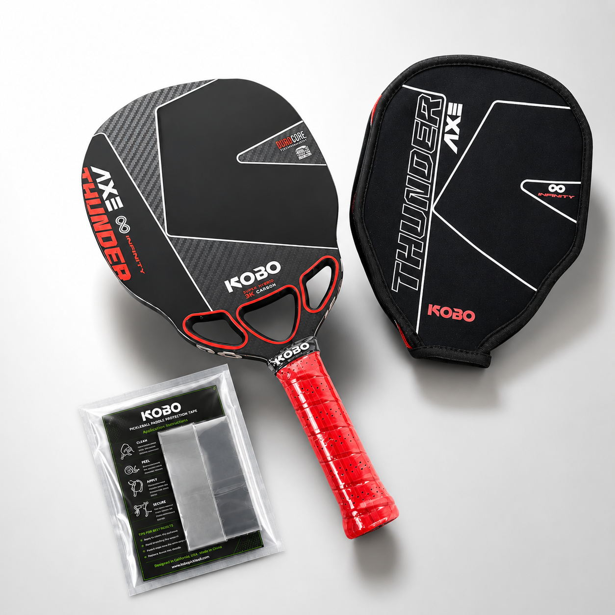 KOBO Thunder AXE Infinity Pickleball Paddle | 18mm | 3 Air Channels