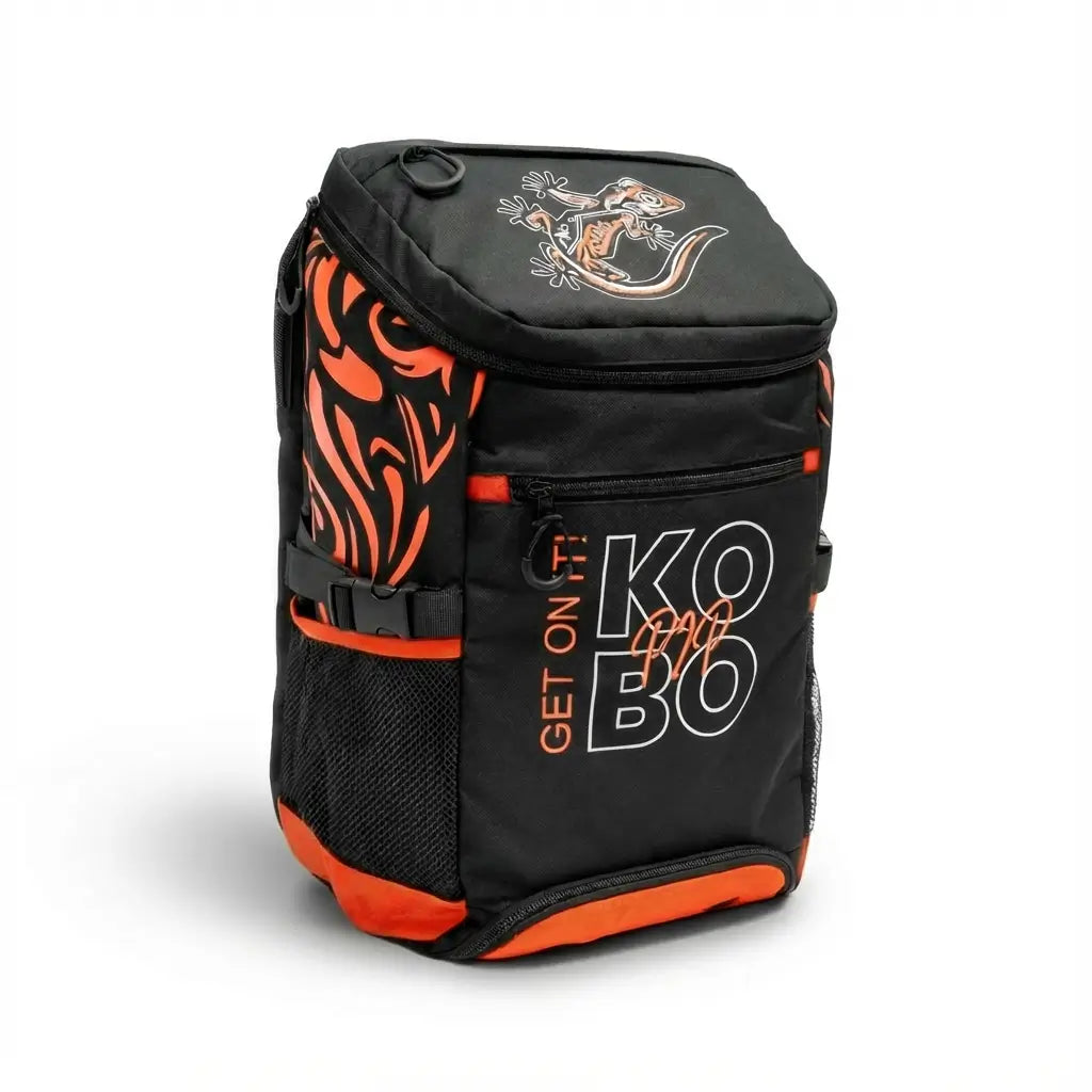 KOBO Gecko Backpack orange white background with drop down shadow