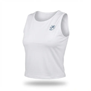 KOBO women’s Gecko cropped athletic fit Tank top White Front
