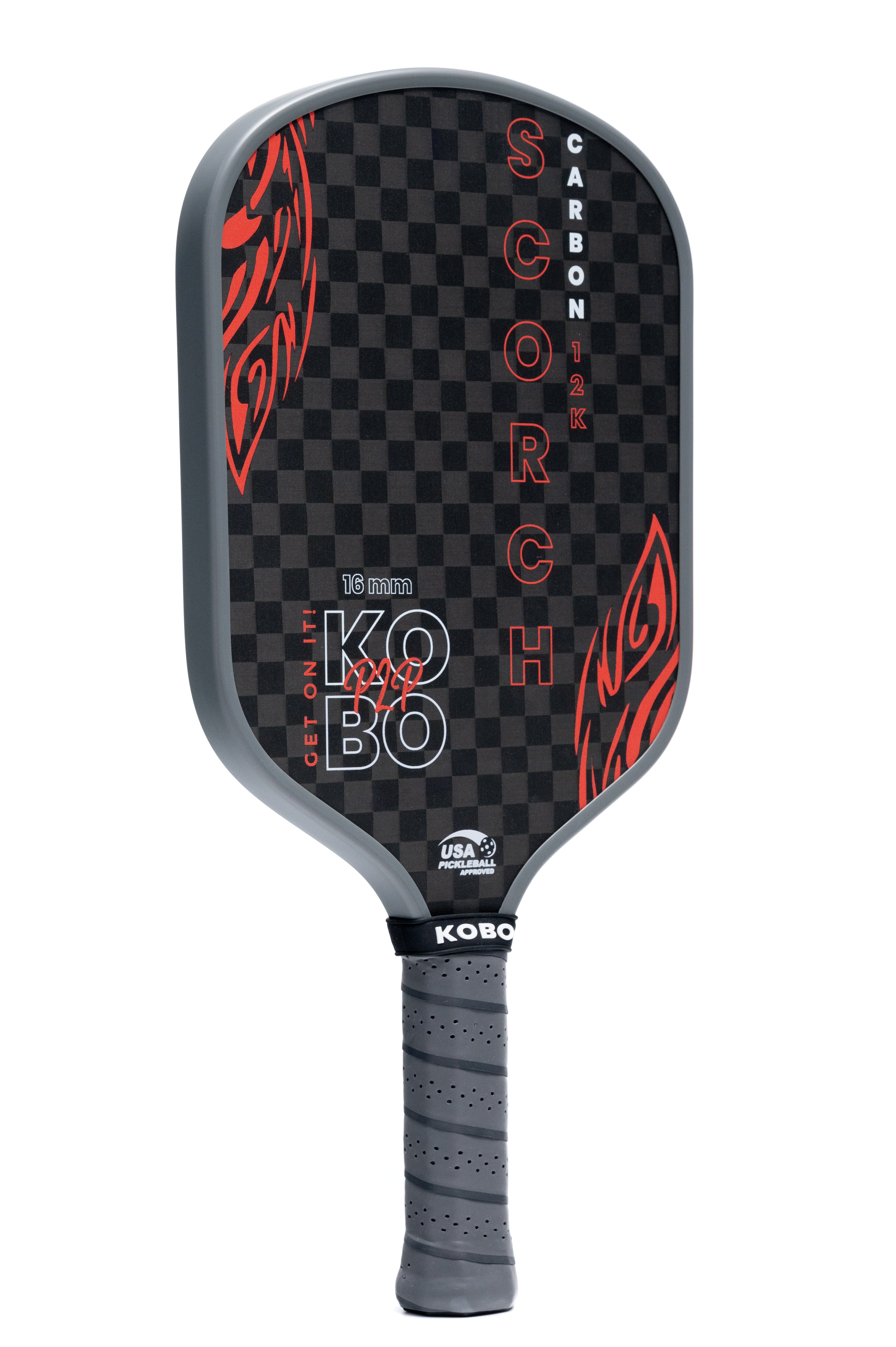 KOBO Scorch Carbon Pickleball Paddle CFS 16mm 12K Orange