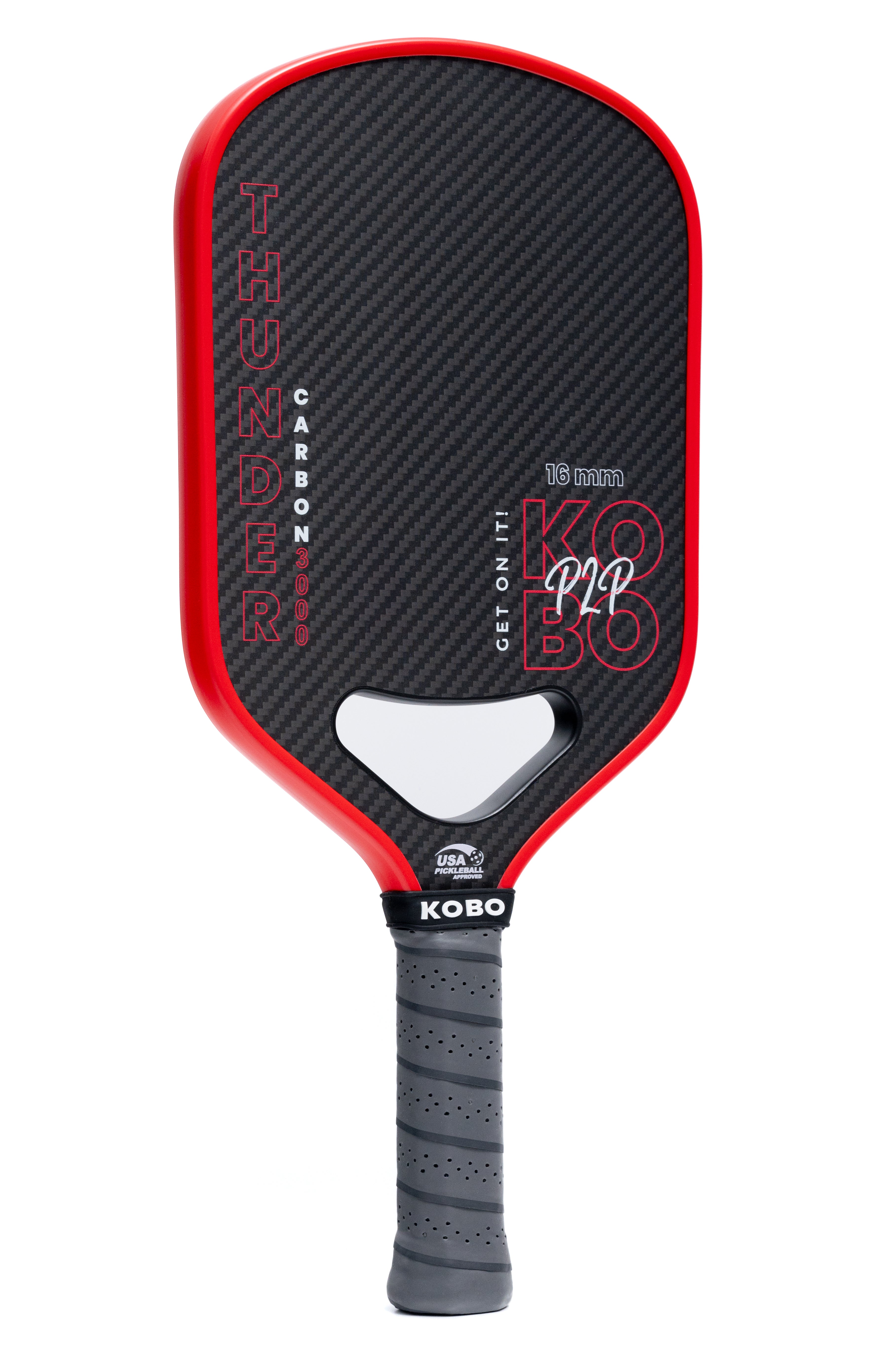 KOBO Thunder Carbon Paddle CFS 16mm One Hole 3K Red