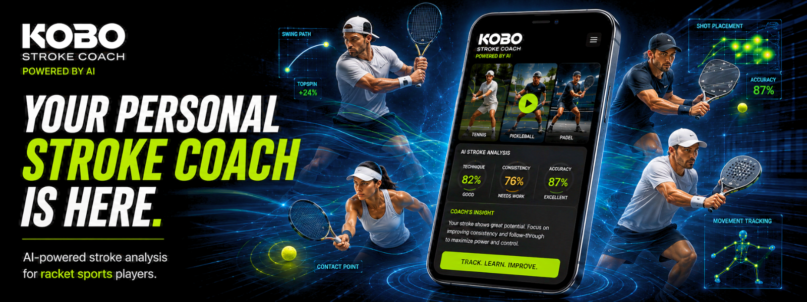 KOBO Sports Launches Pickleball Coaching AI App, StrokeCoach.ai