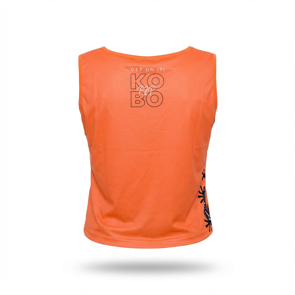 KOBO women’s Gecko cropped athletic fit Tank top Orange back