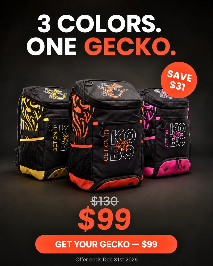 KOBO Gecko pickleball backpacks in yellow, orange and pink on sale for $99, reduced from $130. Save $31. Offer ends December 31, 2026.