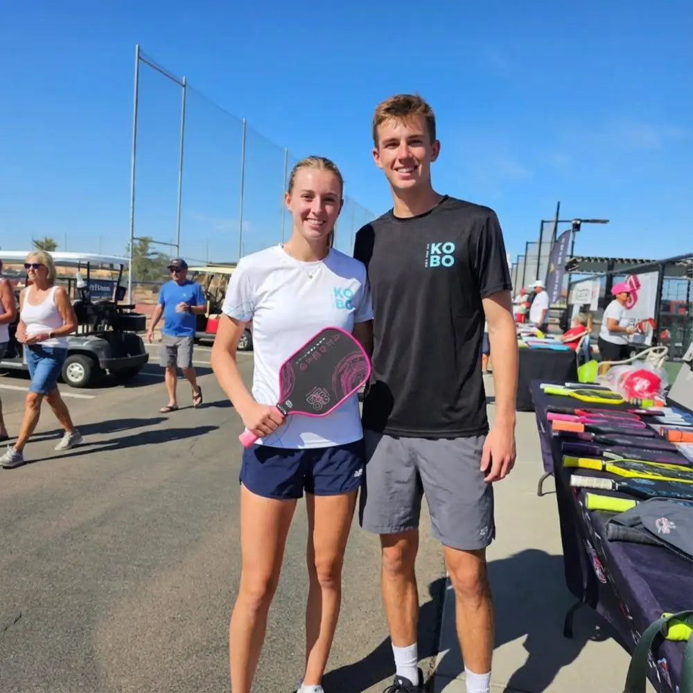 KOBO Pickleball paddle demo day Jessica and Alex