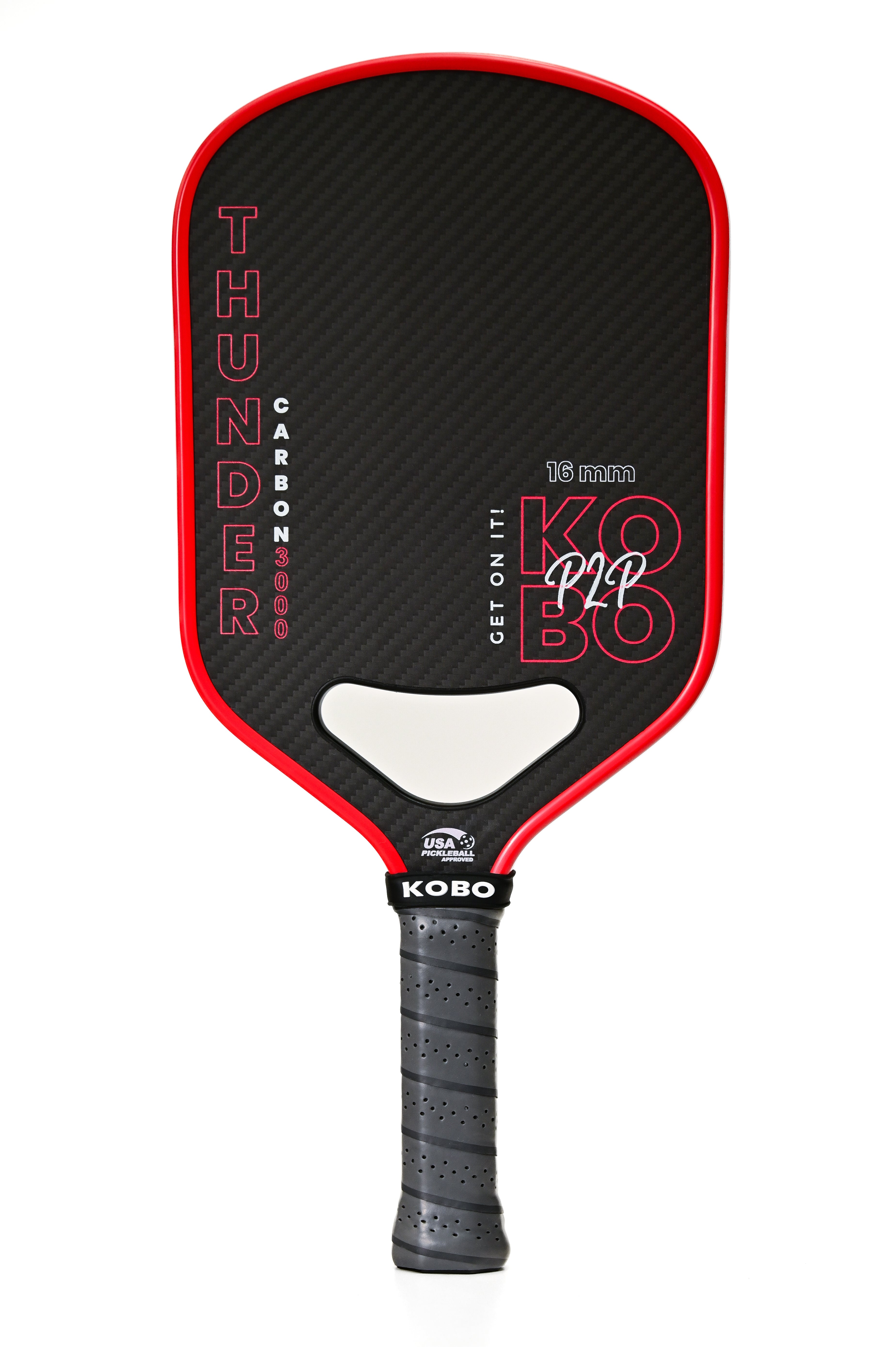 KOBO Thunder Carbon Paddle CFS 16mm One Hole 3K Red