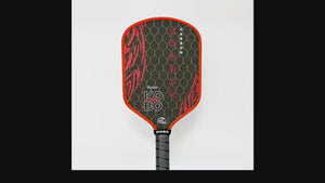 360-degree rotating video of the KOBO Scorch G4 pickleball paddle, showing raw carbon-Kevlar face, edge guard, handle, and paddle shape on a clean white background.